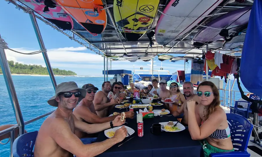 Dinner served aboard